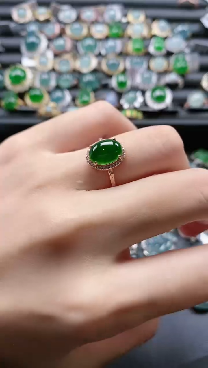 【闪购商品】翡翠戒指银S925镶嵌51511