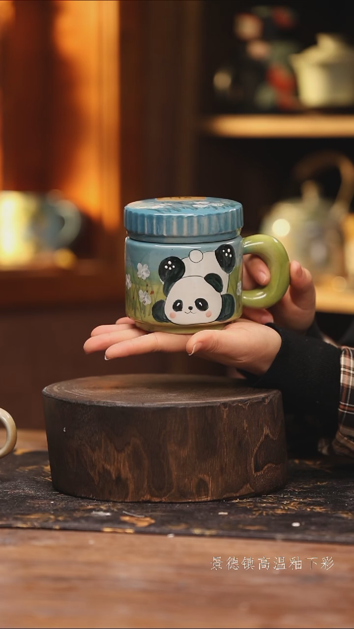 陶瓷景德镇高温釉下手绘陶瓷@L116@