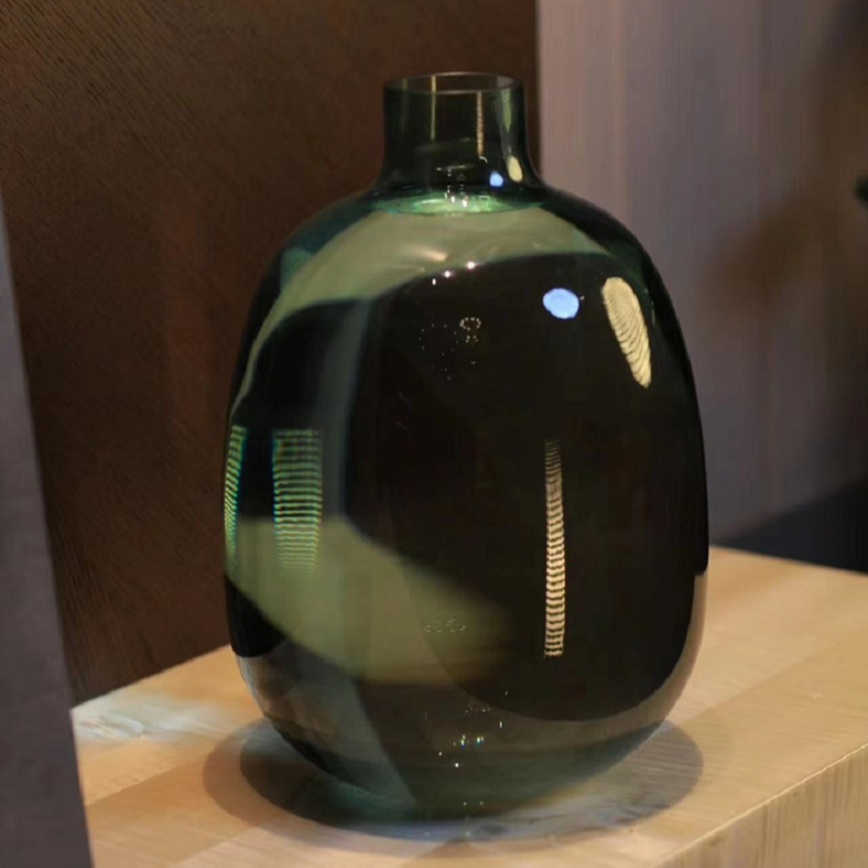 新款简约现代马醉木花瓶大肚玻璃透明水培水养客厅插花摆件落地