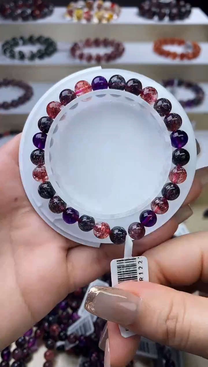 【闪购商品】水晶手链未镶嵌黑加仑超七单圈7m+