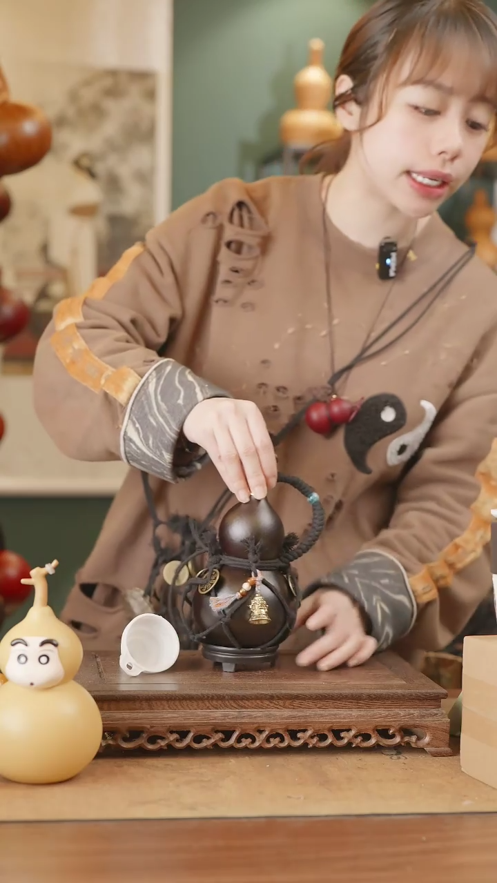 【闪购商品】40号精品天然大漆工艺防渗内胆酒葫芦~