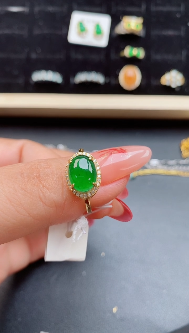 【闪购商品】翡翠戒指银S925镶嵌069060