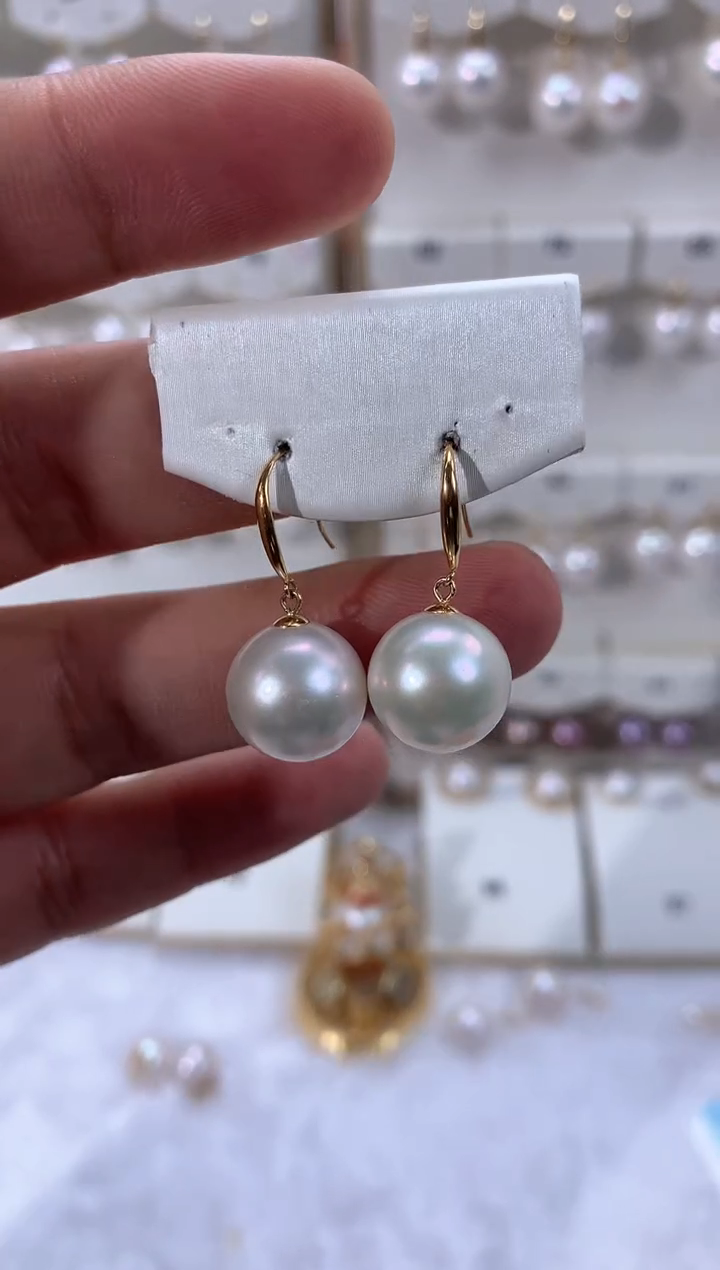 【闪购商品】淡水珍珠耳饰18K金镶嵌1