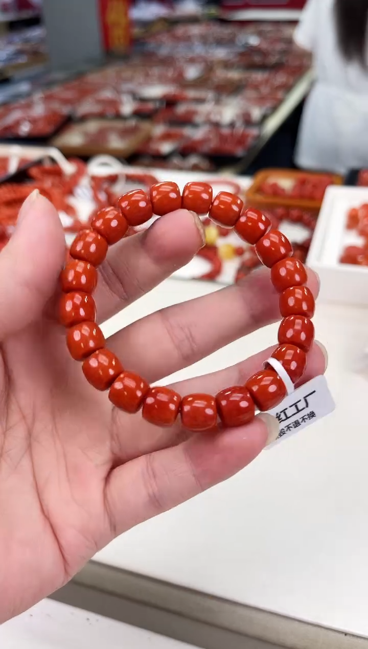 南红玛瑙瓦西直切手串10+未镶嵌一个/条