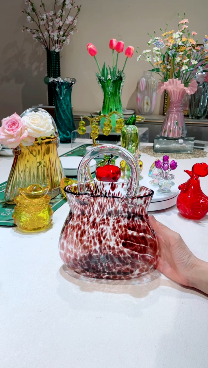 【闪购商品】琉璃手工艺品豹纹包包  微瑕