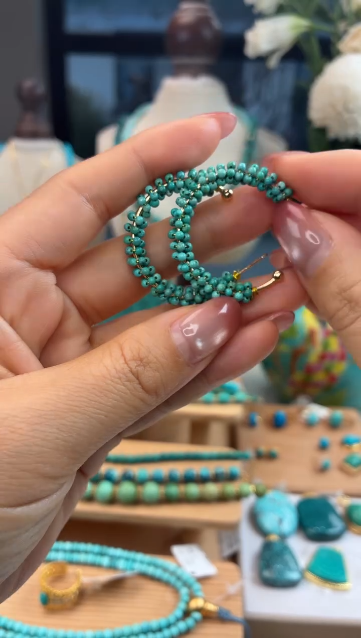 合金绿松石耳饰1