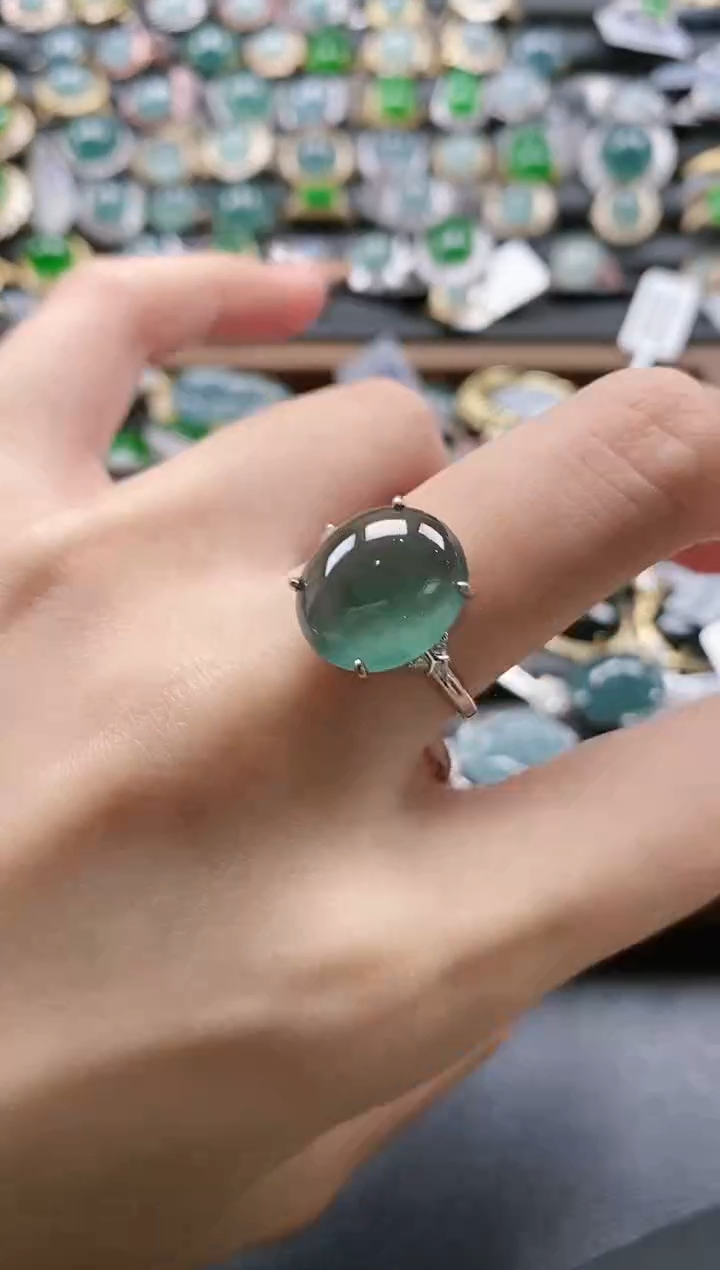 【闪购商品】翡翠戒指银S925镶嵌51511