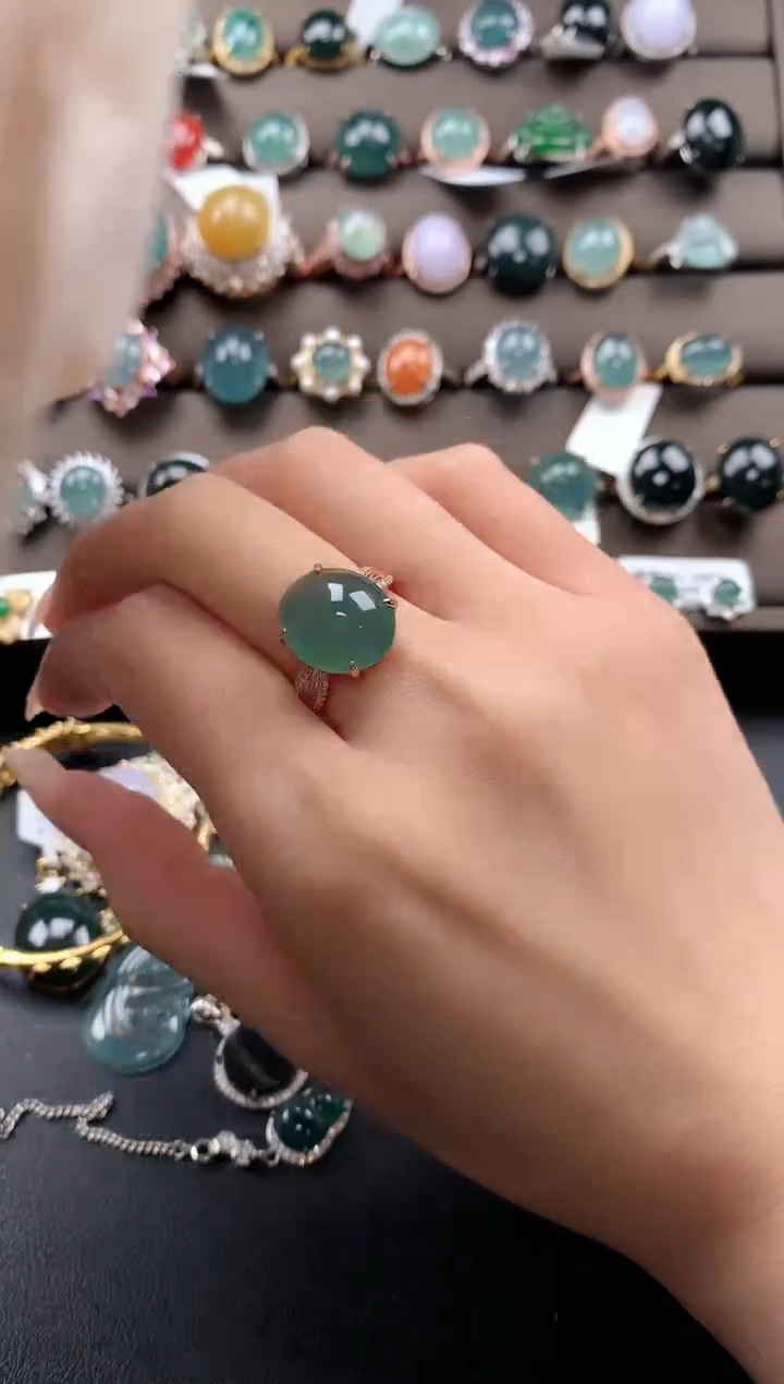 【闪购商品】翡翠戒指银S925镶嵌4234324