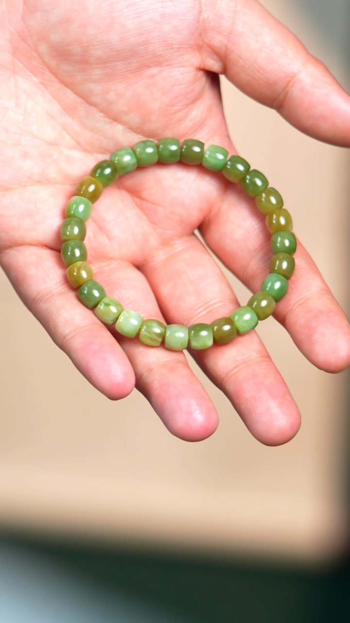 未镶嵌手链和田玉8mm新疆碧玉黑羊洞