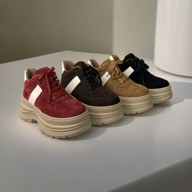 8607时尚交叉绑带厚底休闲鞋0防脏欧美风韩版时尚休闲鞋