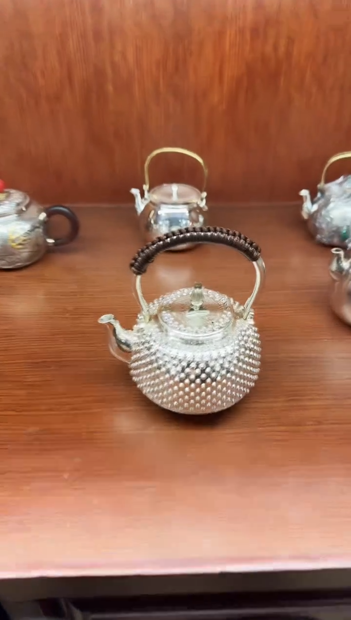 【闪购商品】足银999精工霰型泡茶壶