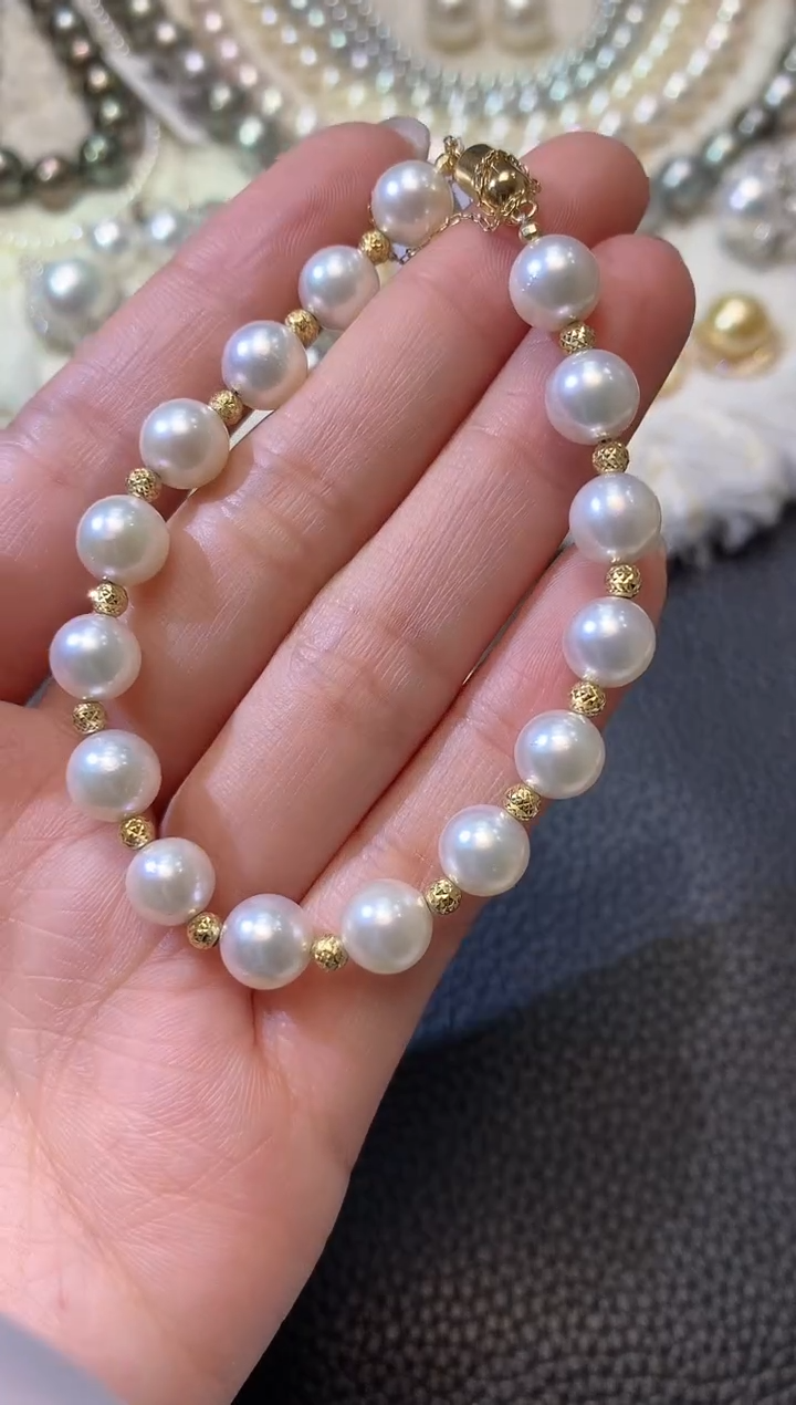 【闪购商品】海水珍珠手链18K金镶嵌D32多样性发一件