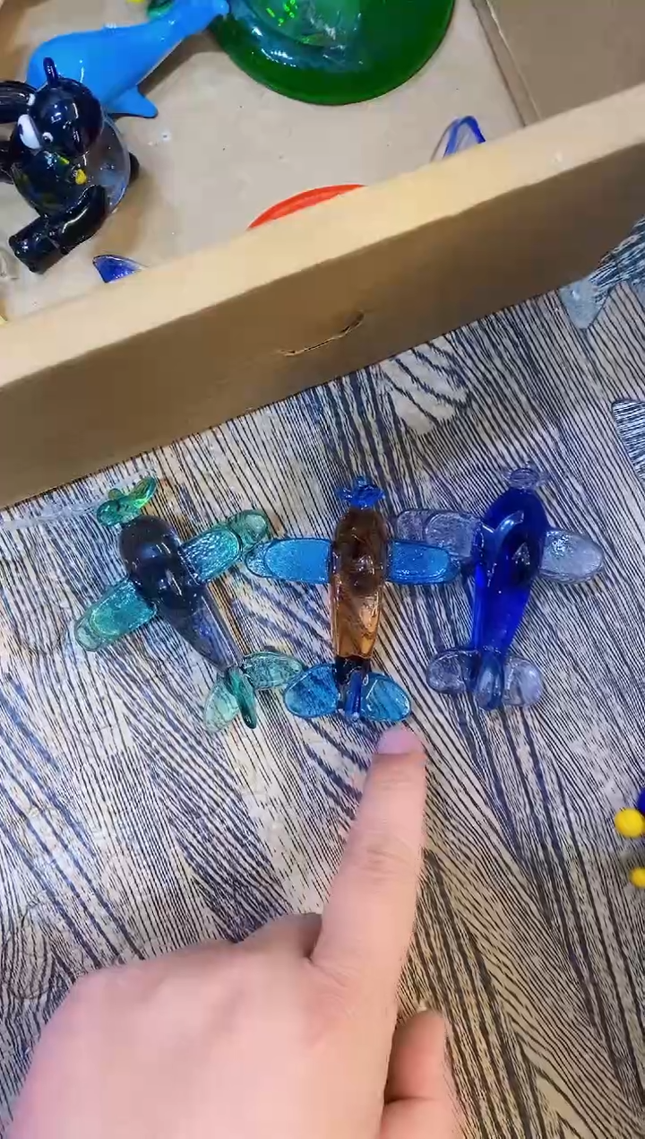 琉璃手工艺品飞机3个