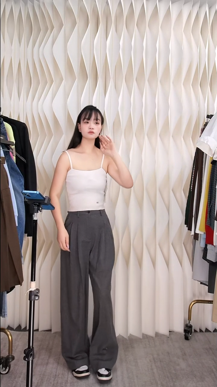 简洁西装阔腿裤均码