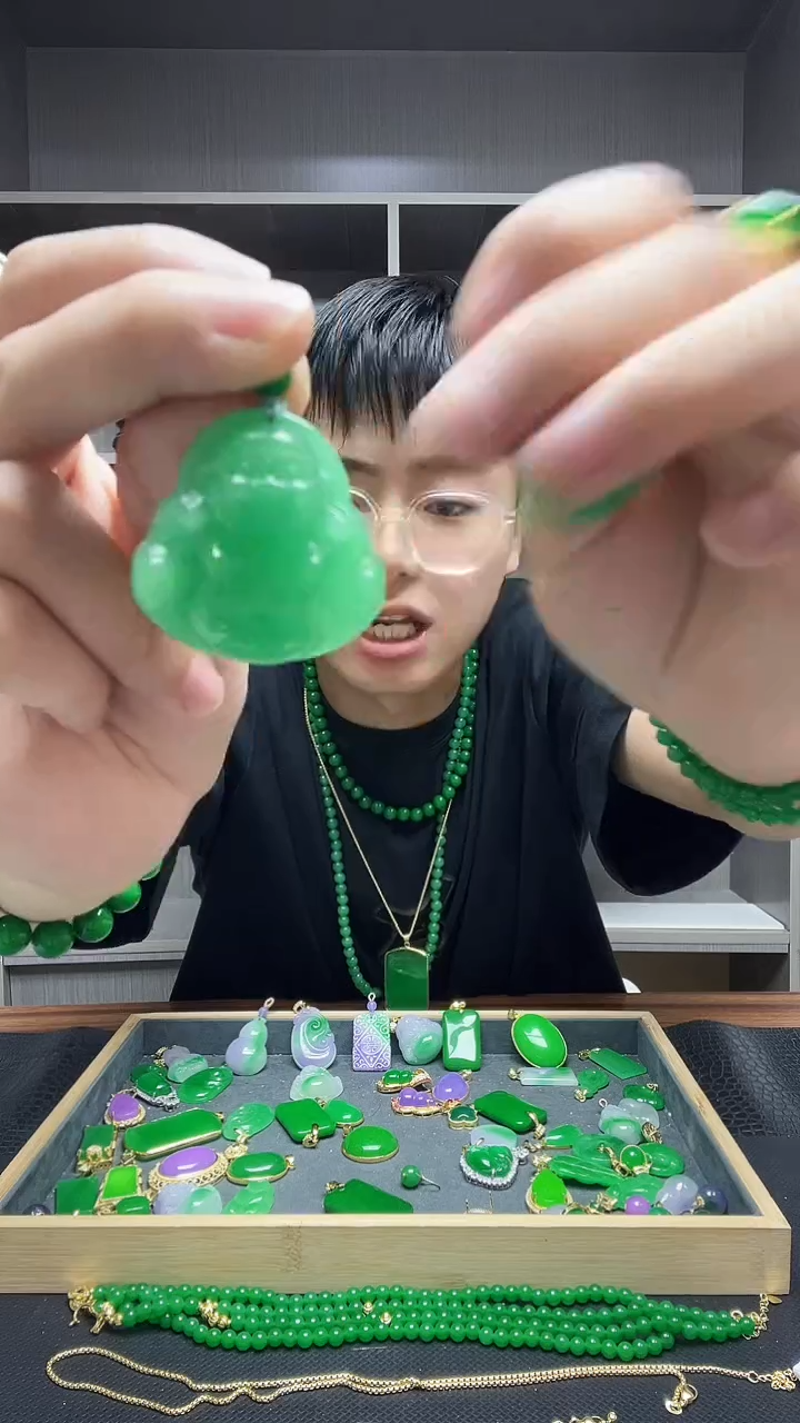 翡翠14K金镶嵌吊坠(赠链)吊坠