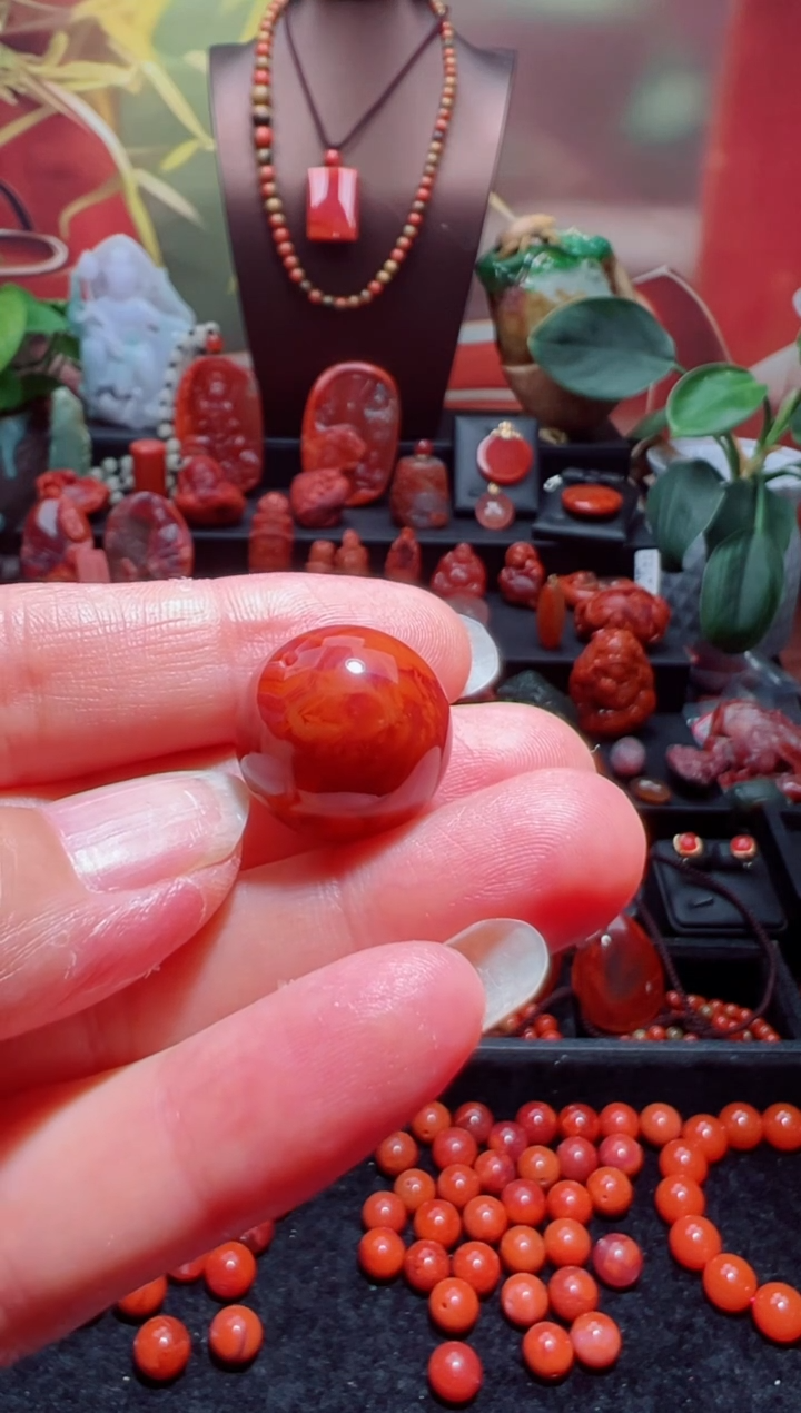 未镶嵌单珠南红玛瑙单珠18mm