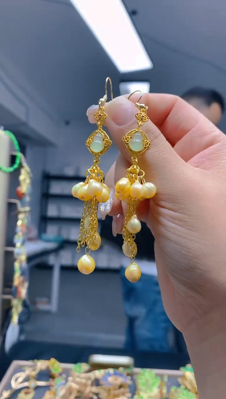 【闪购商品】淡水珍珠耳饰合金455珍珠耳饰