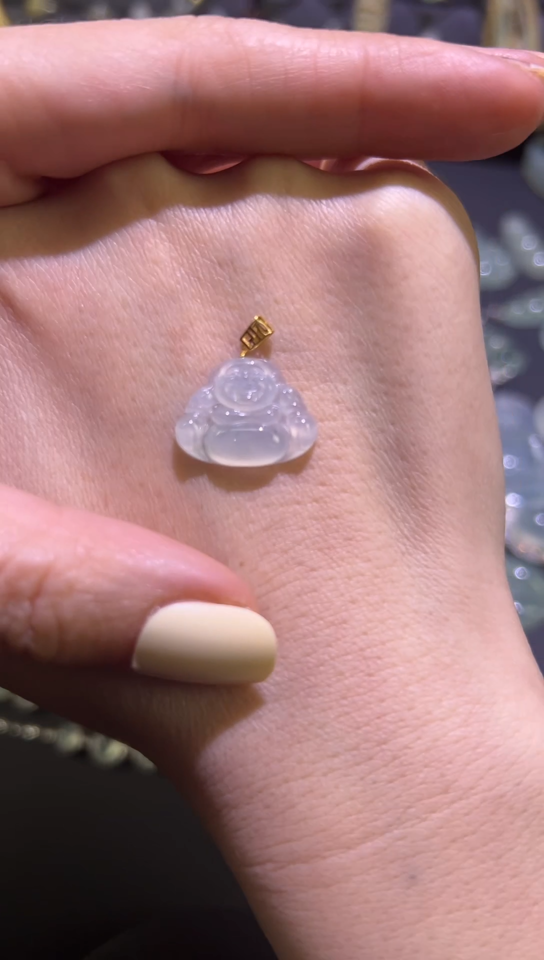 【闪购商品】翡翠颈饰18K金镶嵌佛公