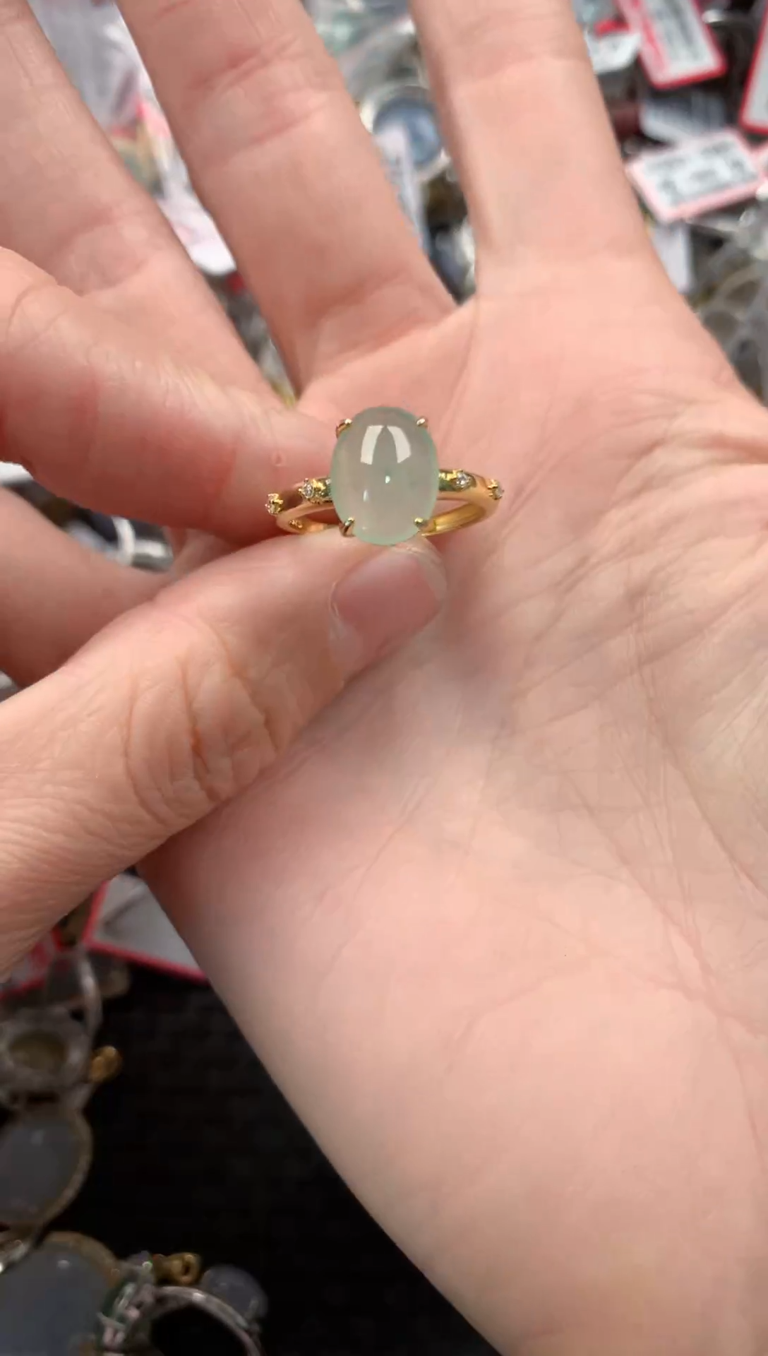 银S925镶嵌戒指翡翠777------1