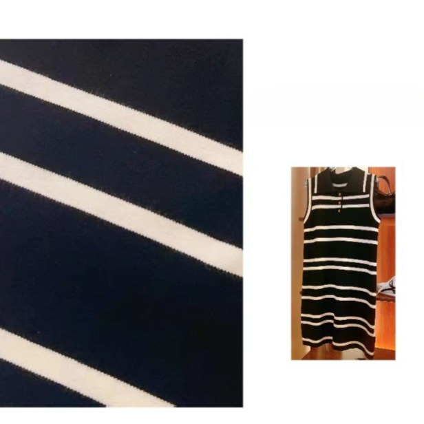 杨树L气质连衣裙风范极简条纹时尚百搭慵懒女士针织裙子女