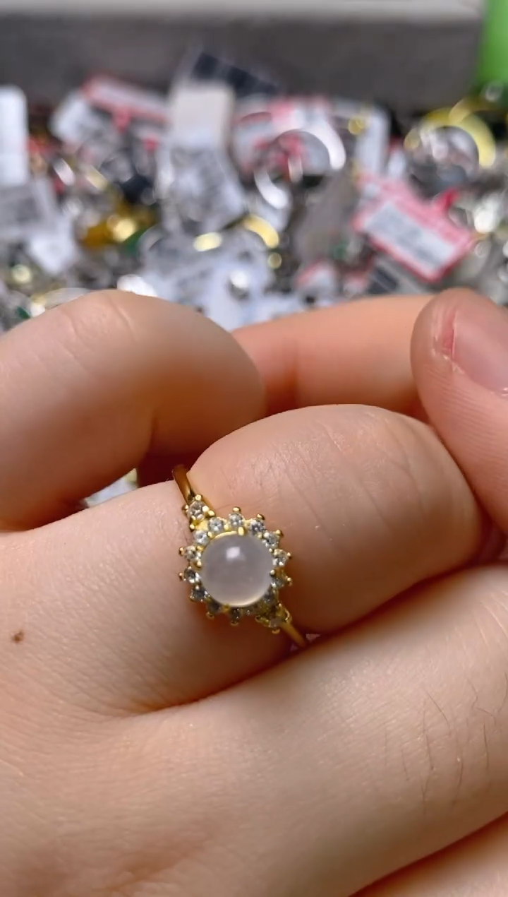 银S925镶嵌戒指翡翠百内无证书