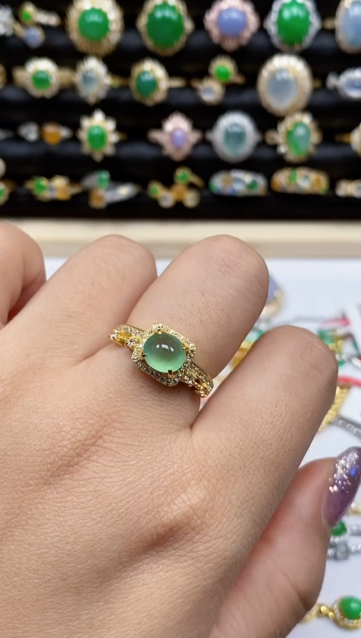 银S925镶嵌戒指翡翠4902