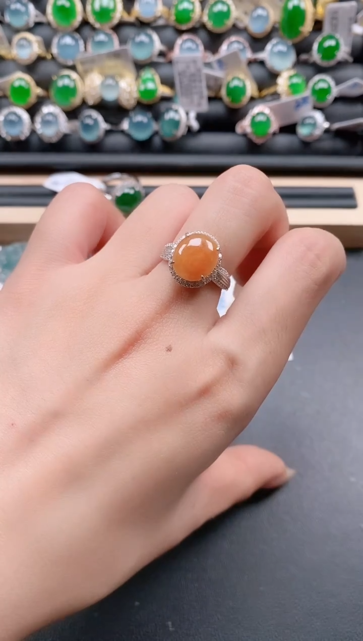 银S925镶嵌戒指翡翠111