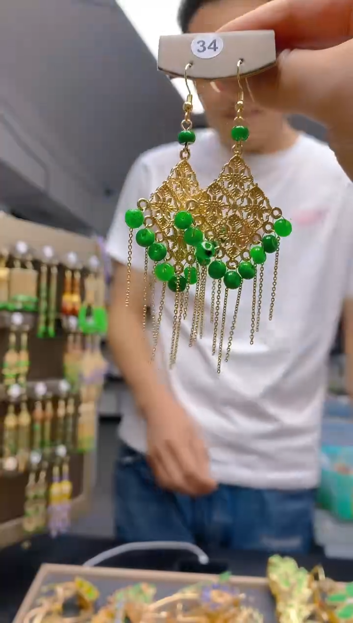 【闪购商品】翡翠耳饰合金0261翡翠耳钩