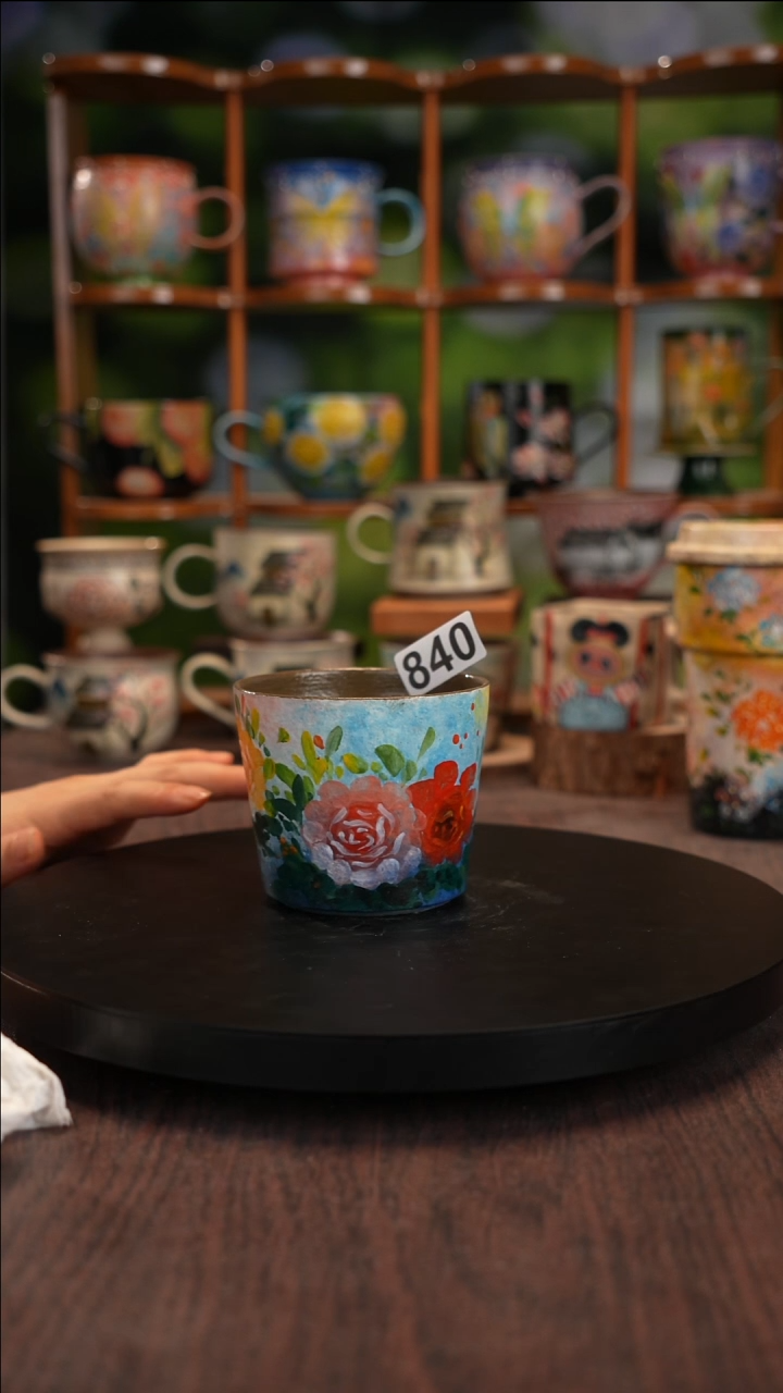 景德镇釉下手绘陶瓷紫砂杯