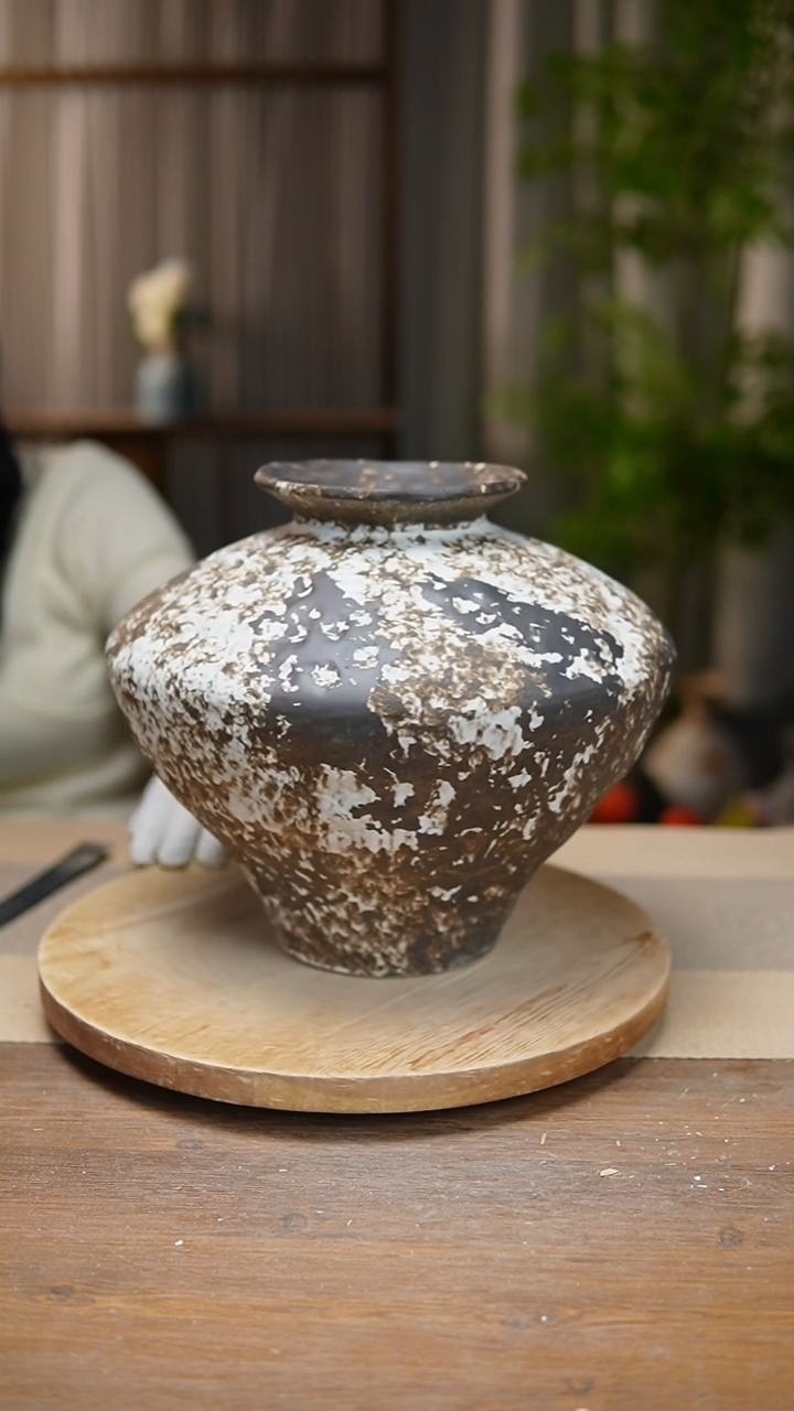 【闪购商品】陶瓷 花器诧寂黑大飞碟