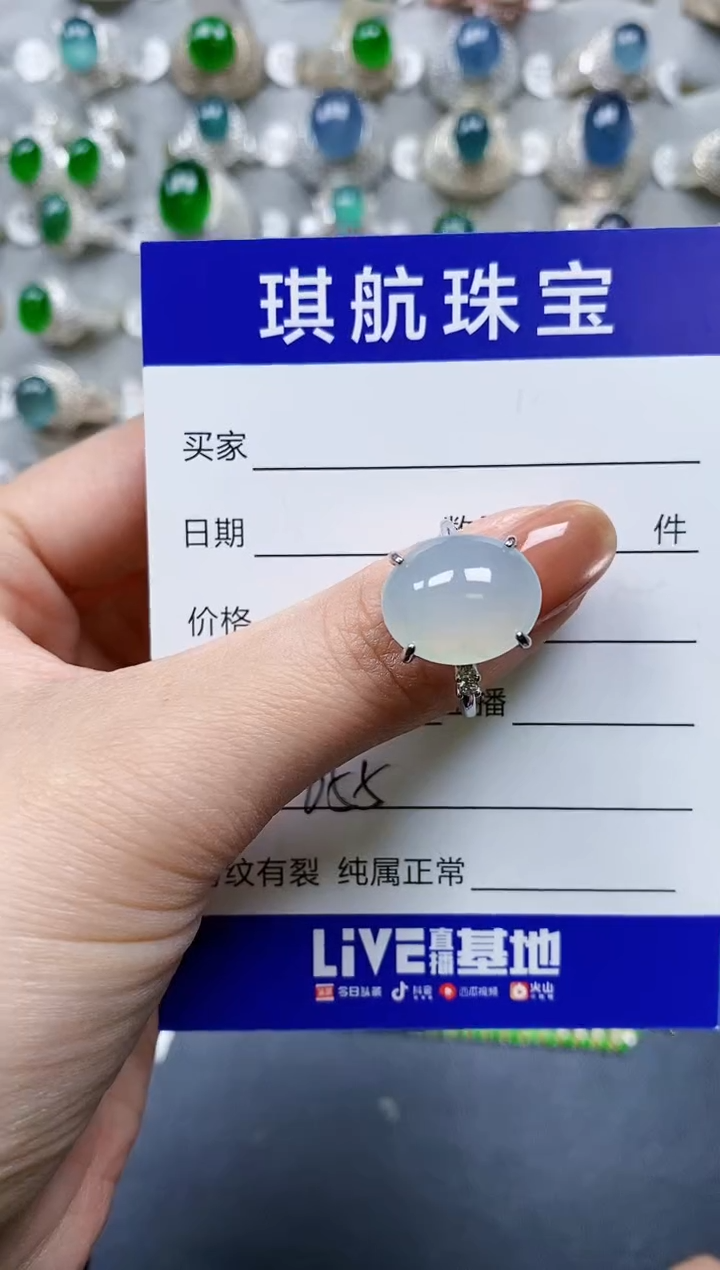 【闪购商品】翡翠戒指银S925镶嵌0655