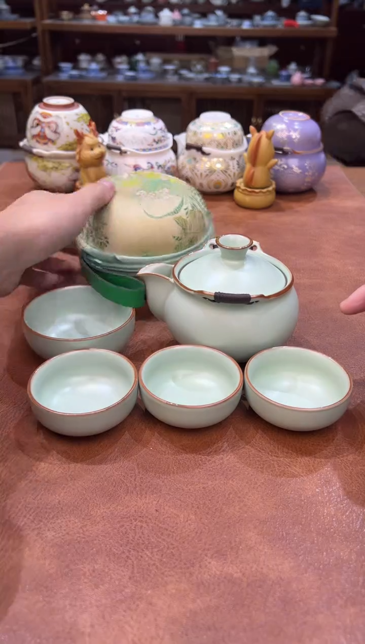 真的很便宜会开片的旅行茶具