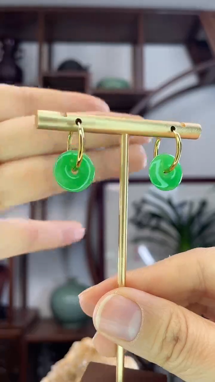 未镶嵌翡翠耳环Z3平安扣耳环