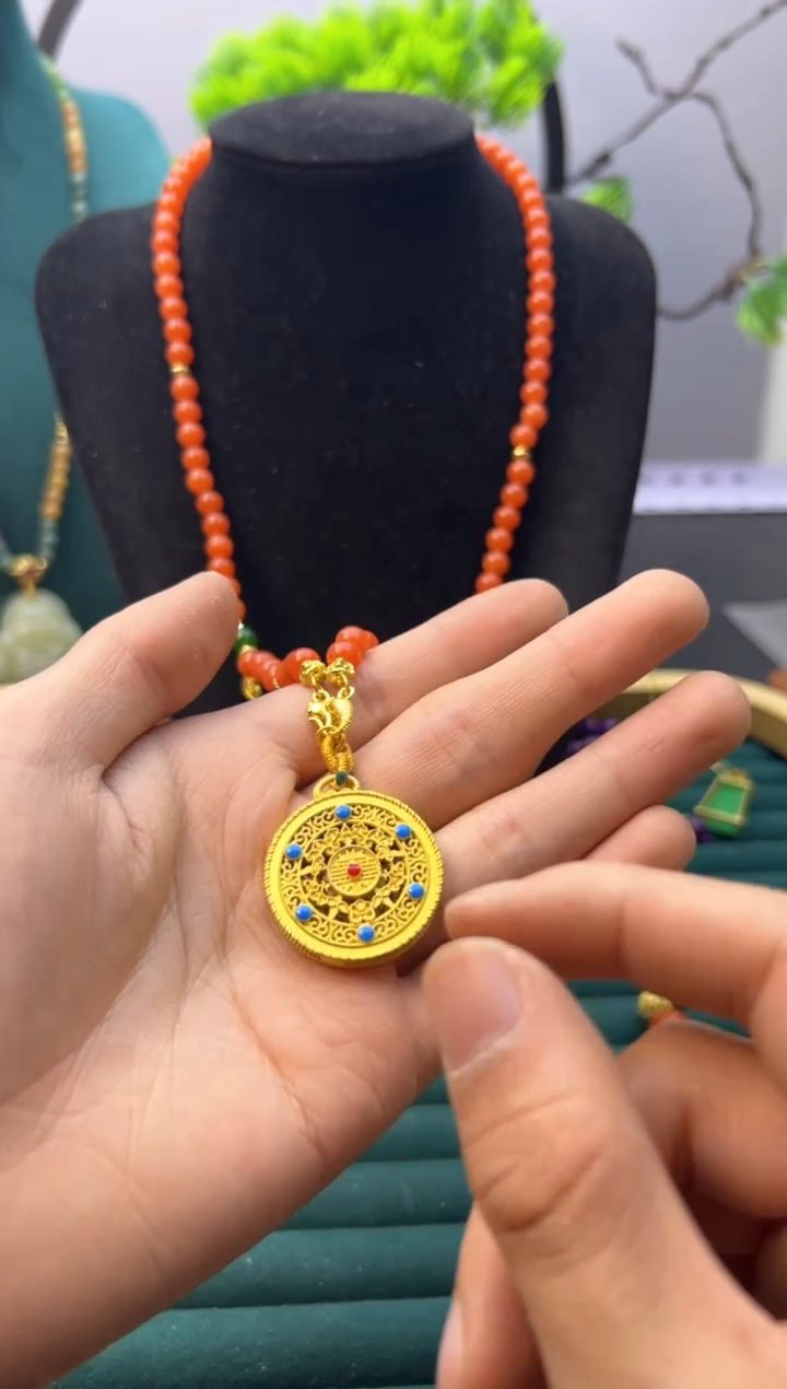 【闪购商品】南红玛瑙颈饰14K金镶嵌X25