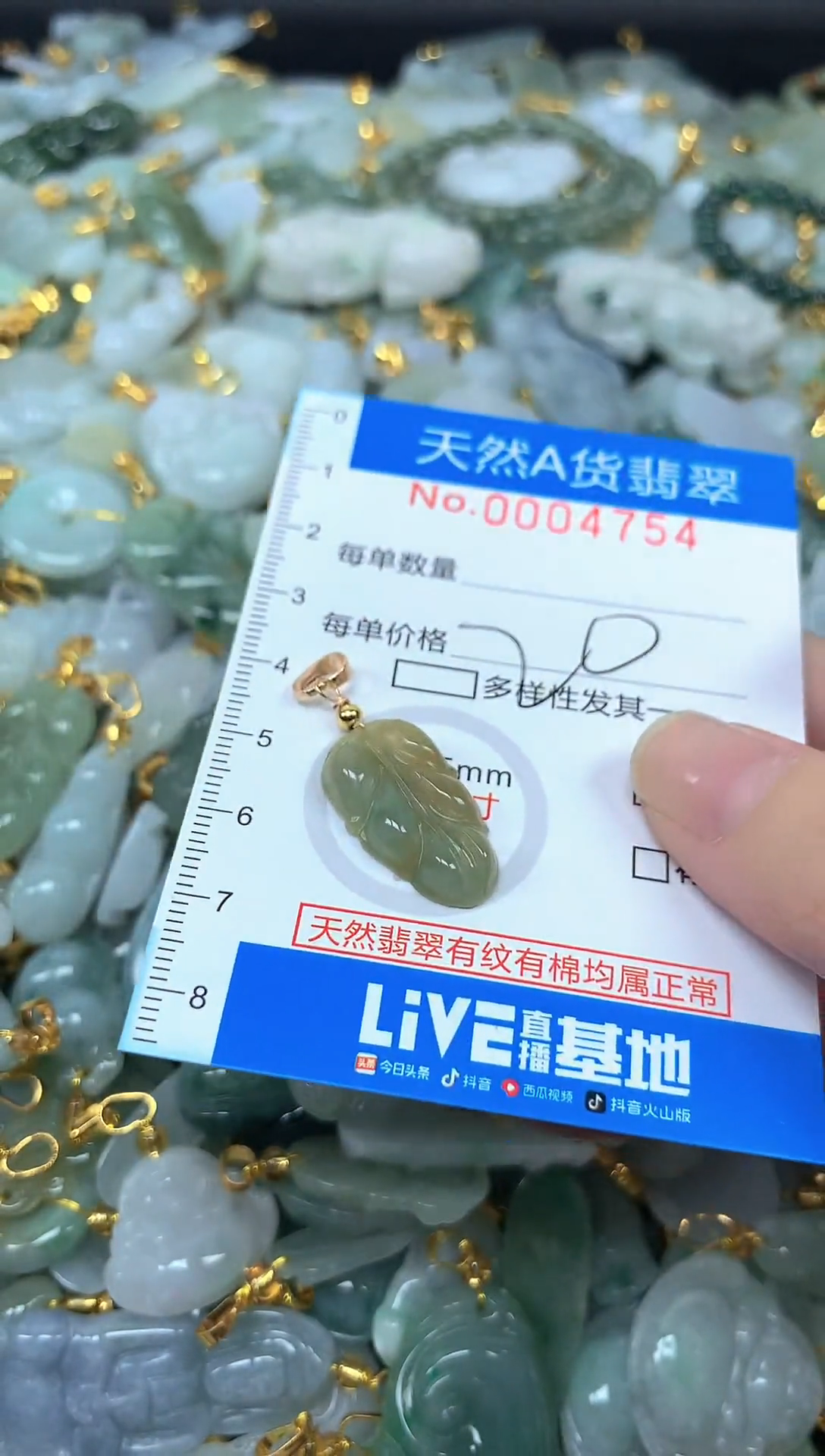 颈饰未镶嵌翡翠净货挂件-4754