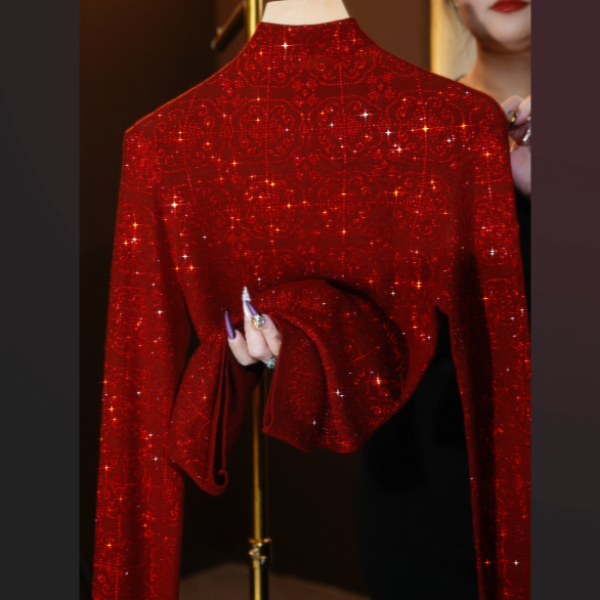 993-辣辣（鎏金宝象）2025新款百搭减龄高领烫钻重工气质时尚打底衫