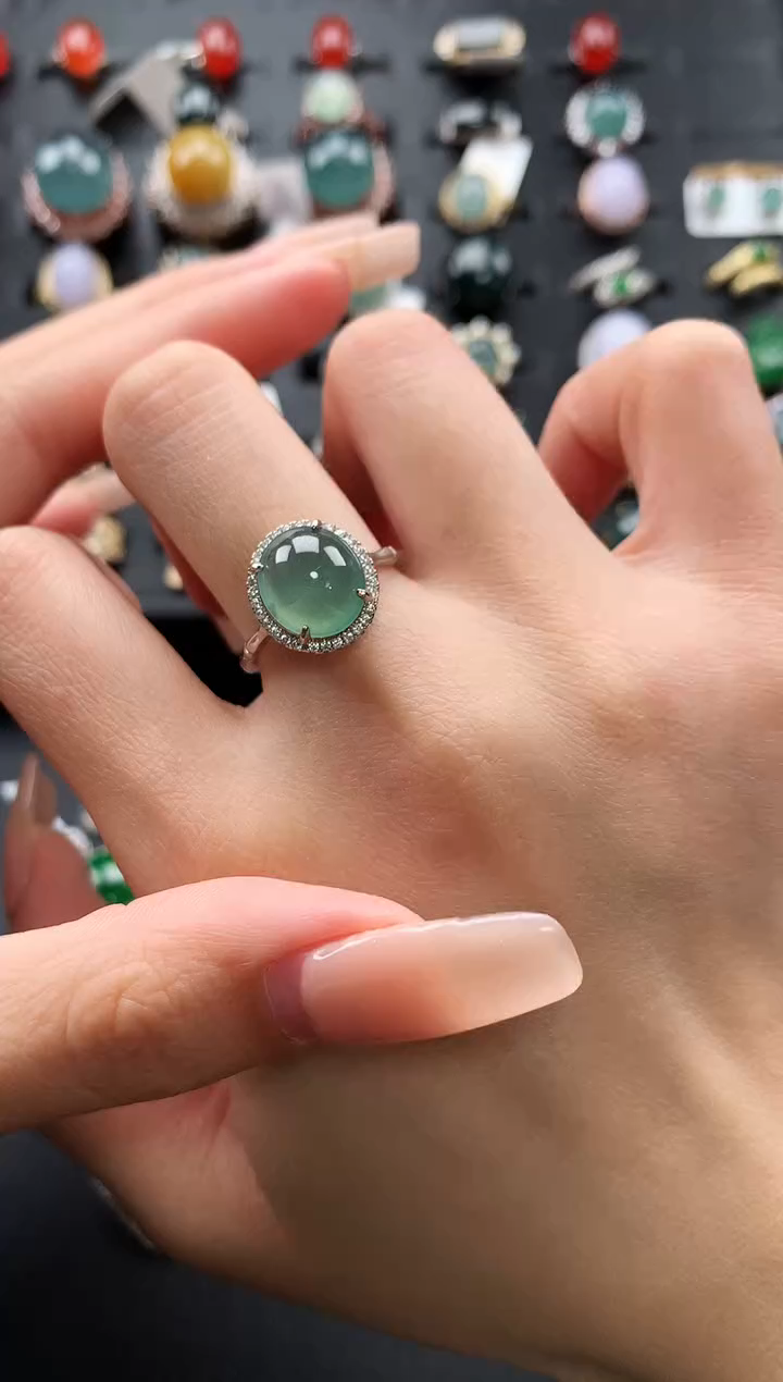 【闪购商品】翡翠戒指银S925镶嵌4536544