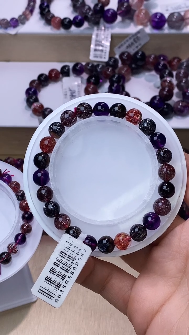 【闪购商品】水晶手链未镶嵌黑加仑超七单圈8m+