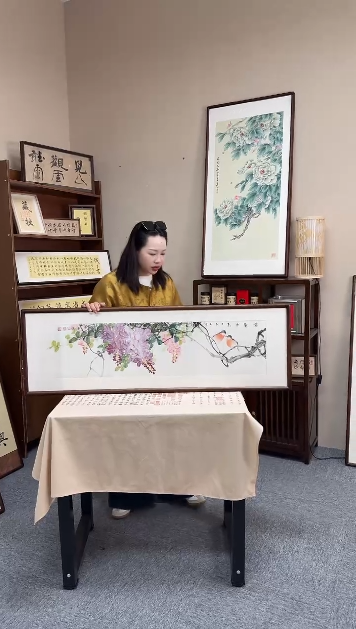 书法韦传泉-紫藤--40*123尺寸手绘同款