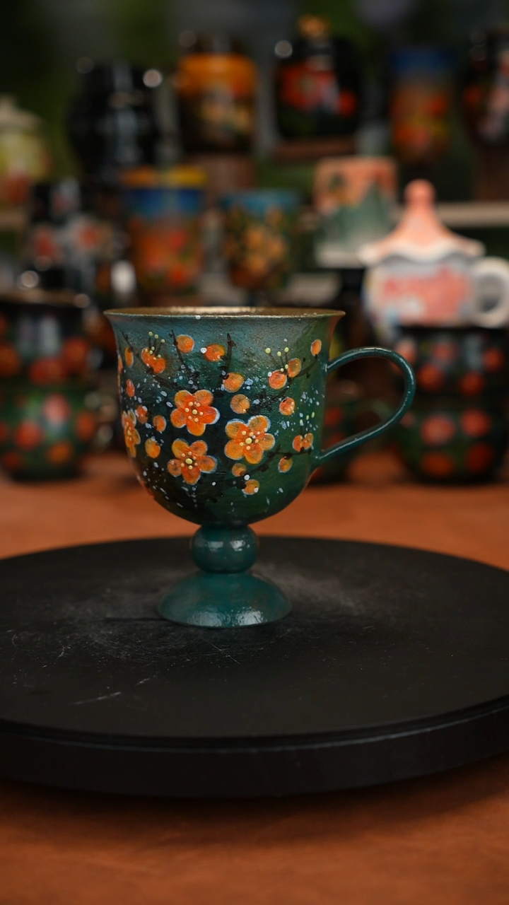 紫砂油画手绘釉下彩