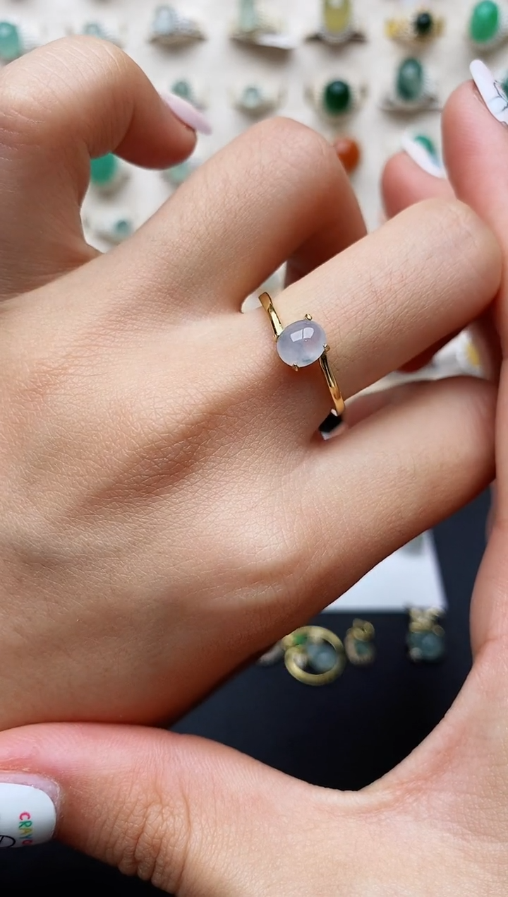 【闪购商品】翡翠戒指银S925镶嵌缅甸翡翠