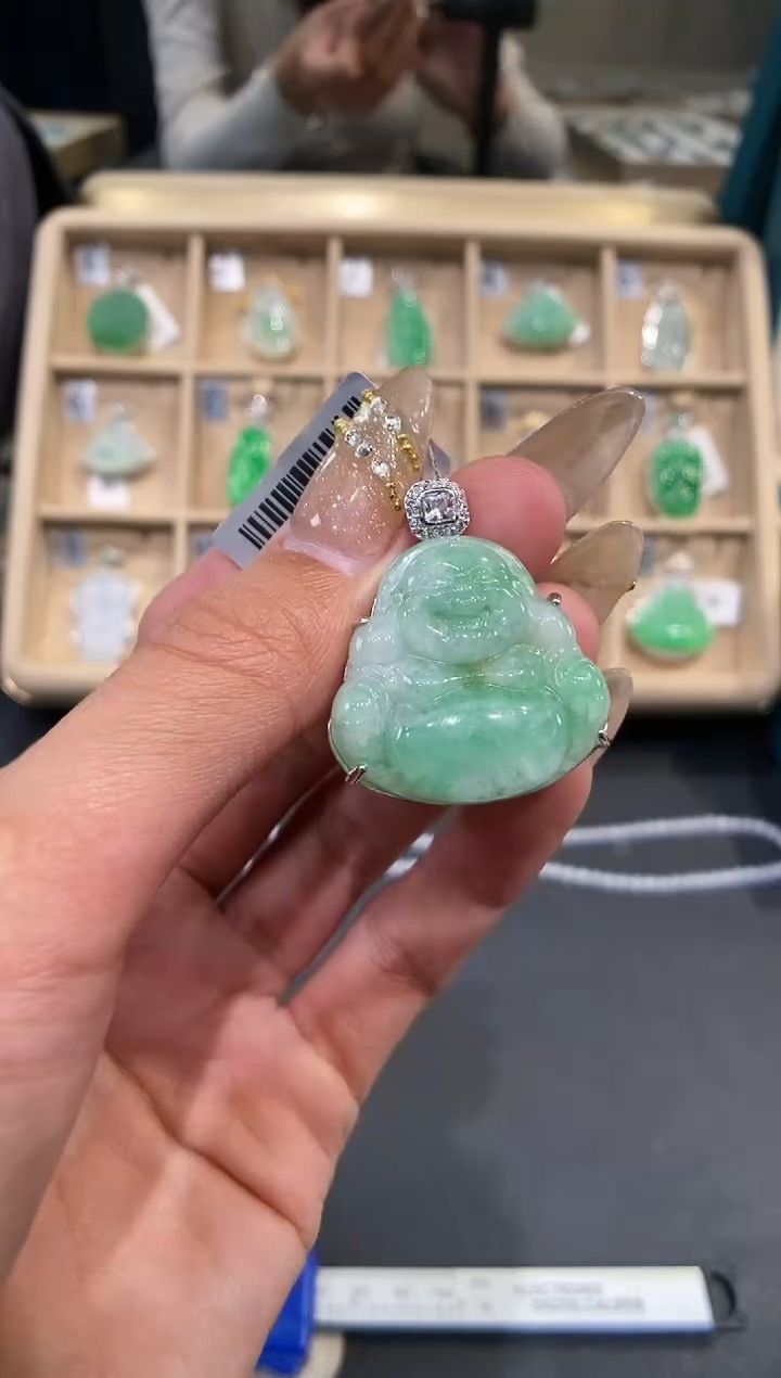 【闪购商品】翡翠吊坠(不含链)银S925镶嵌佛公