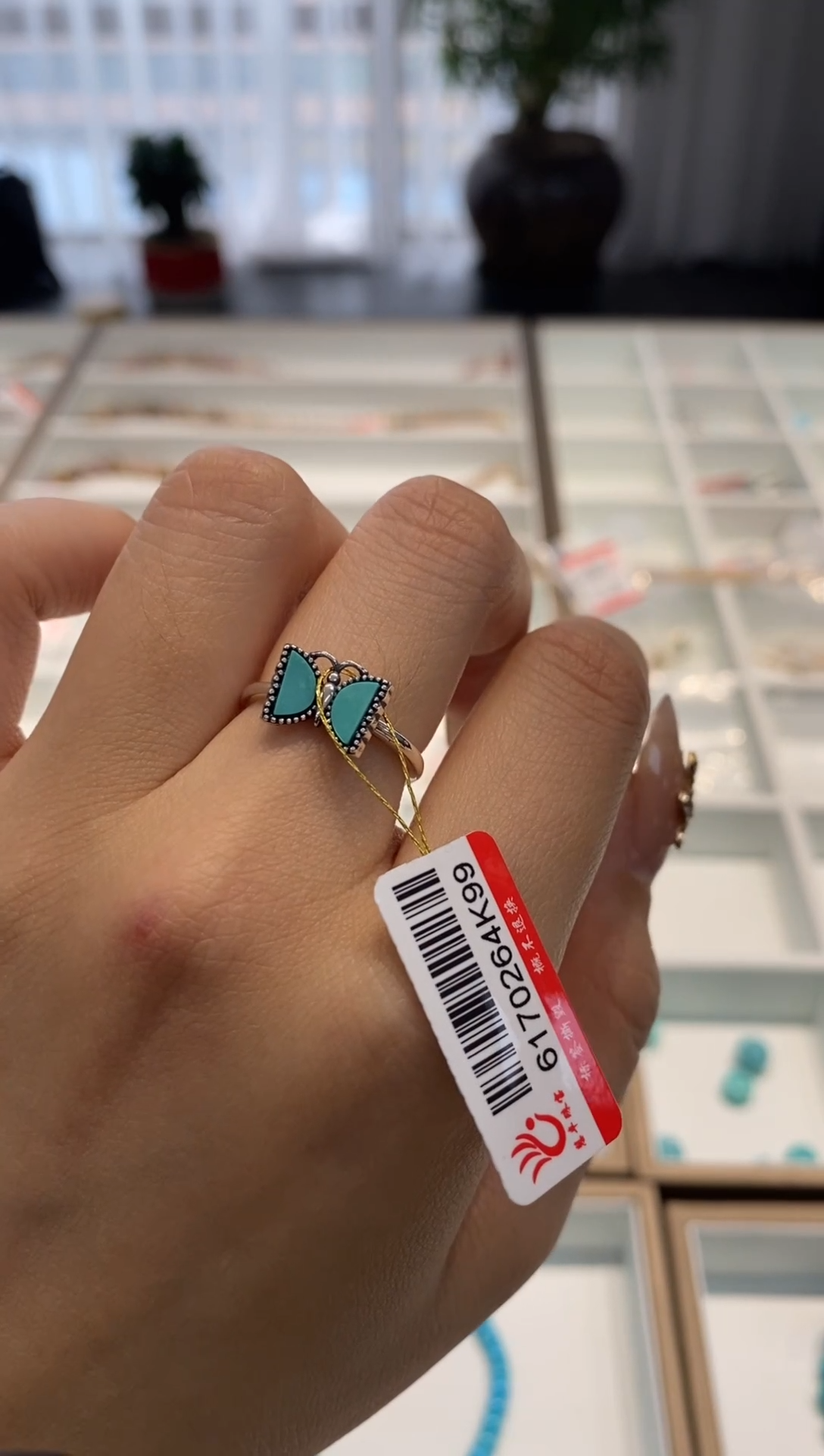 【闪购商品】绿松石戒指银S925镶嵌戒指