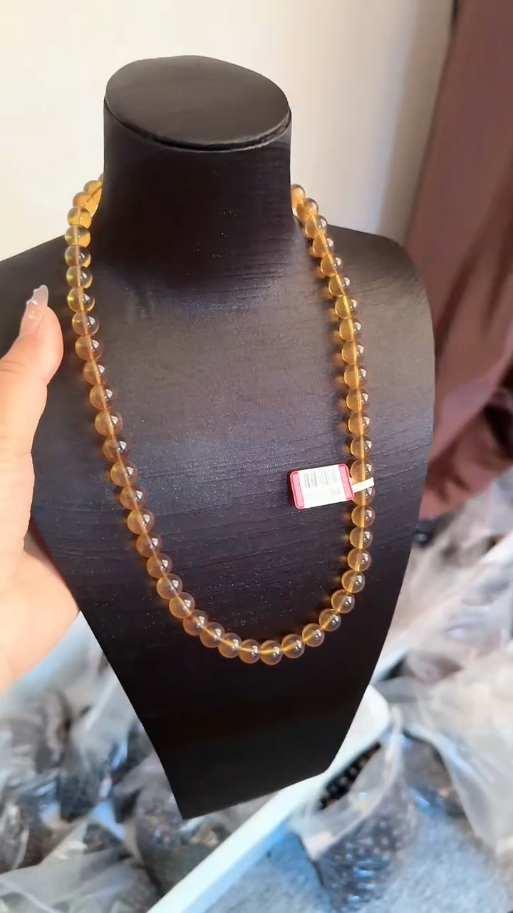 【闪购商品】琥珀手链未镶嵌规格9桔黄蜜妈妈链#29