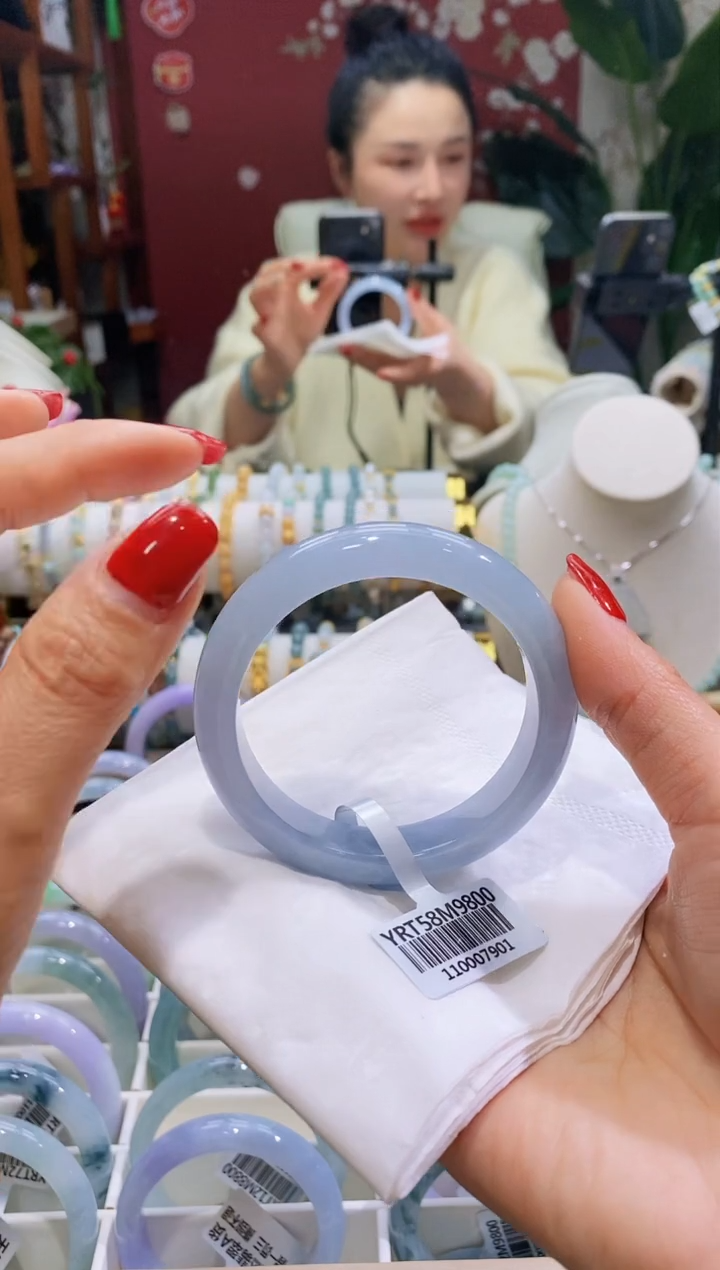 【闪购商品】翡翠手镯未镶嵌179蓝紫54.8