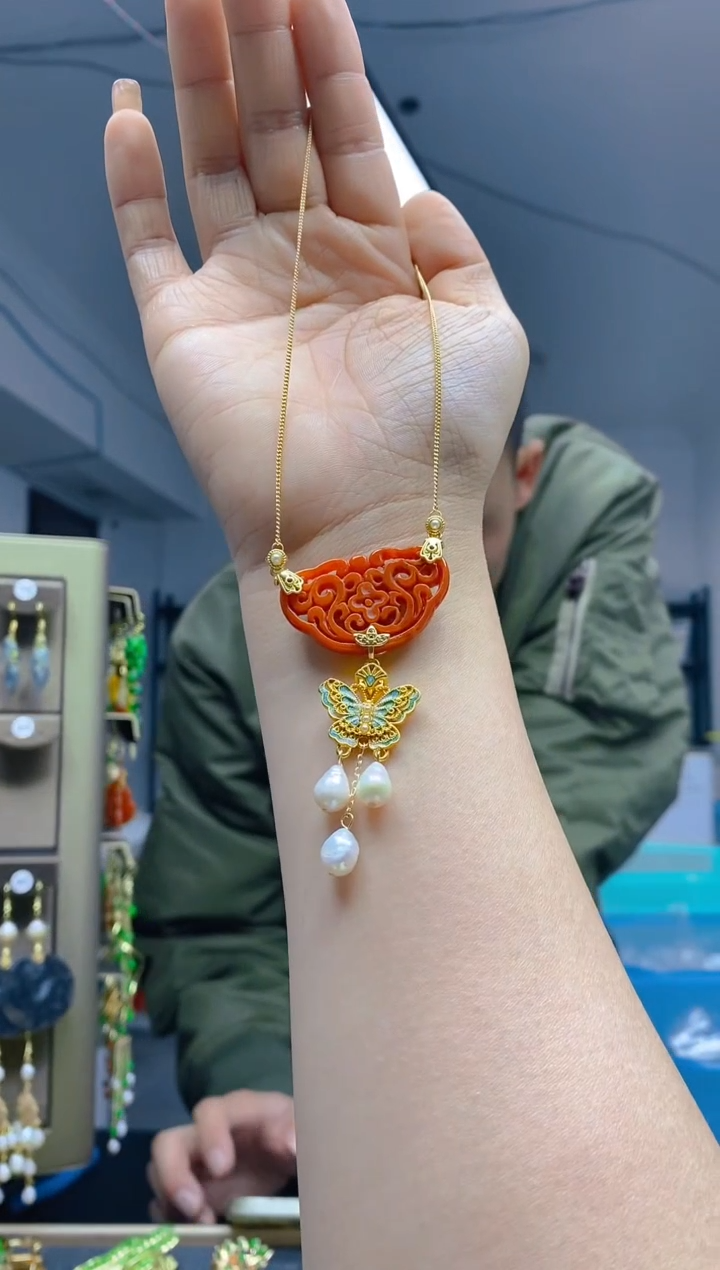 【闪购商品】翡翠耳饰合金273翡翠锁骨链