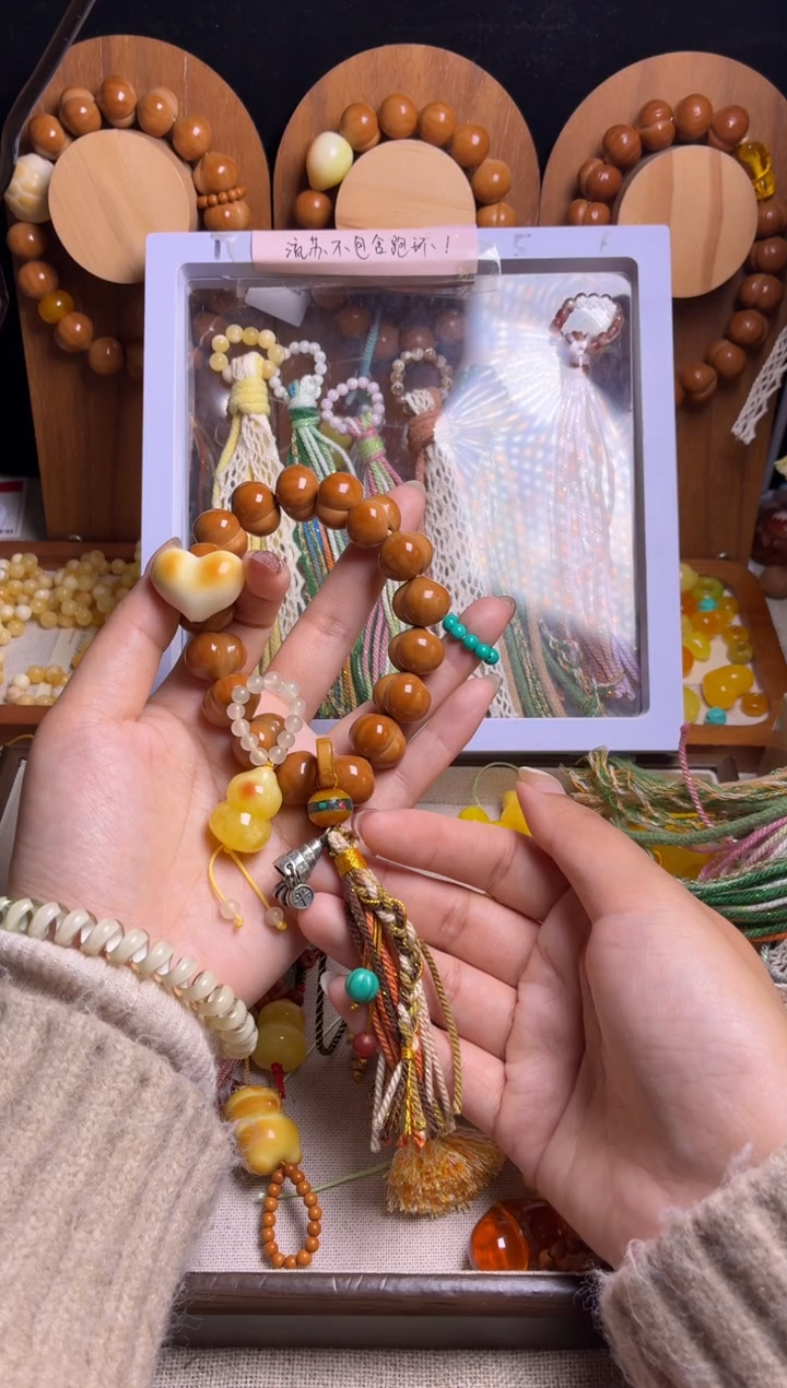 手串猴头核桃全品新品高桃16爱心绿跑环俏色葫芦吊坠藏式流苏