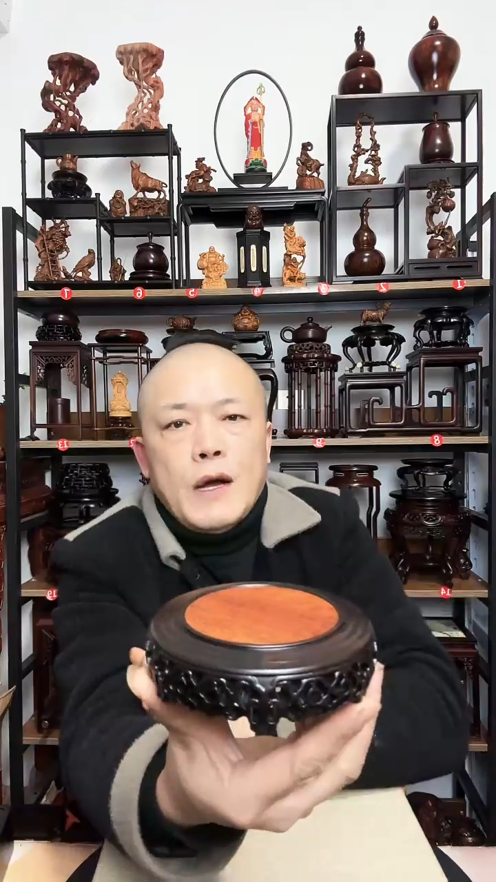 紫砂底座木长12内径8.5高3.5