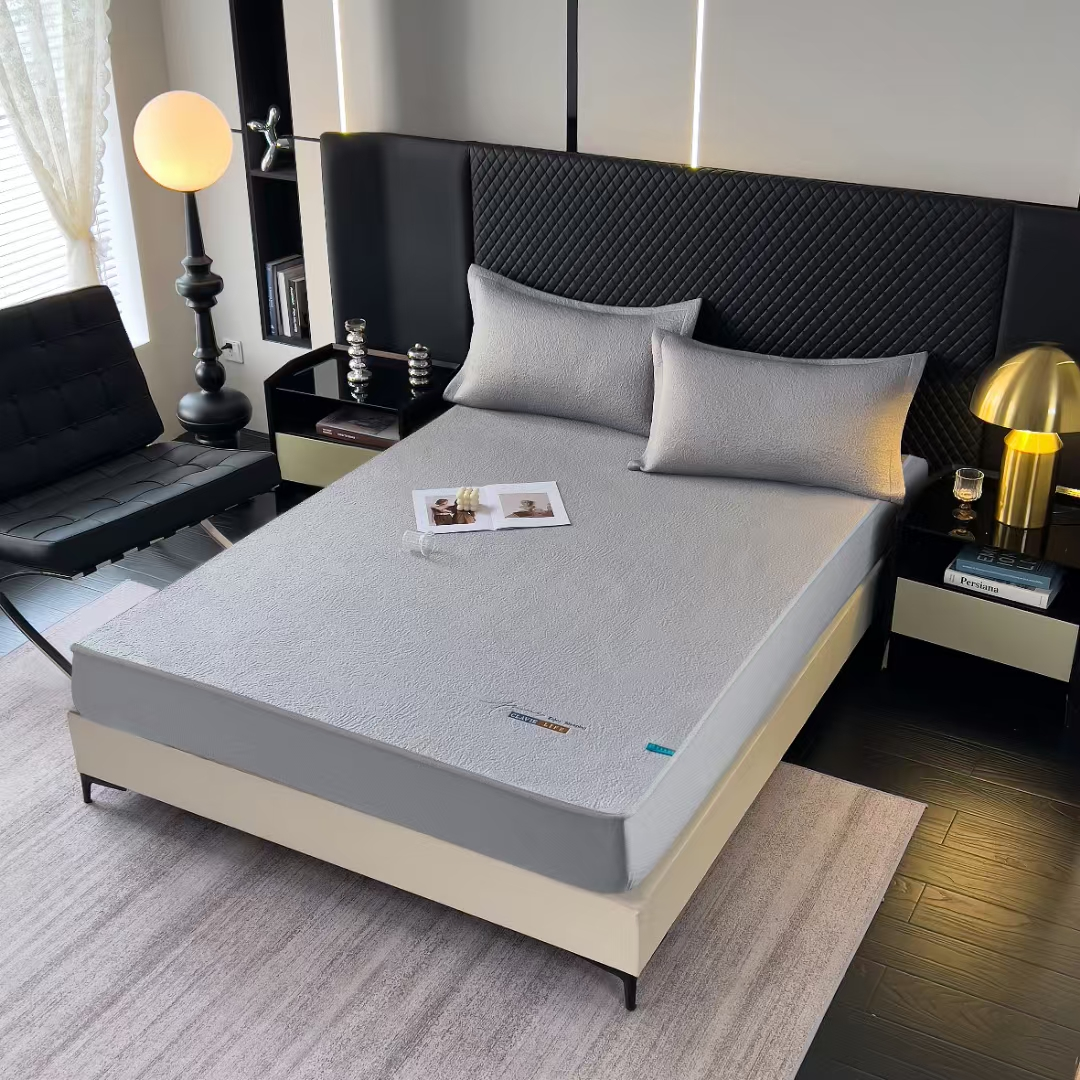 轻奢高端提花刺绣床笠款凉席三件套T75