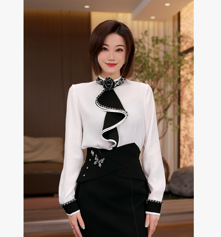 【时尚女神】Molly 时尚气质显瘦轻奢重工洋气优雅 上衣 M2601026